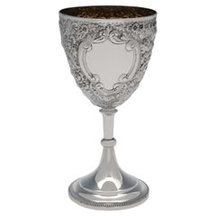 Victorian Antique Sterling Silver Goblet Hallmarked 1894 by Nathan & Hayes