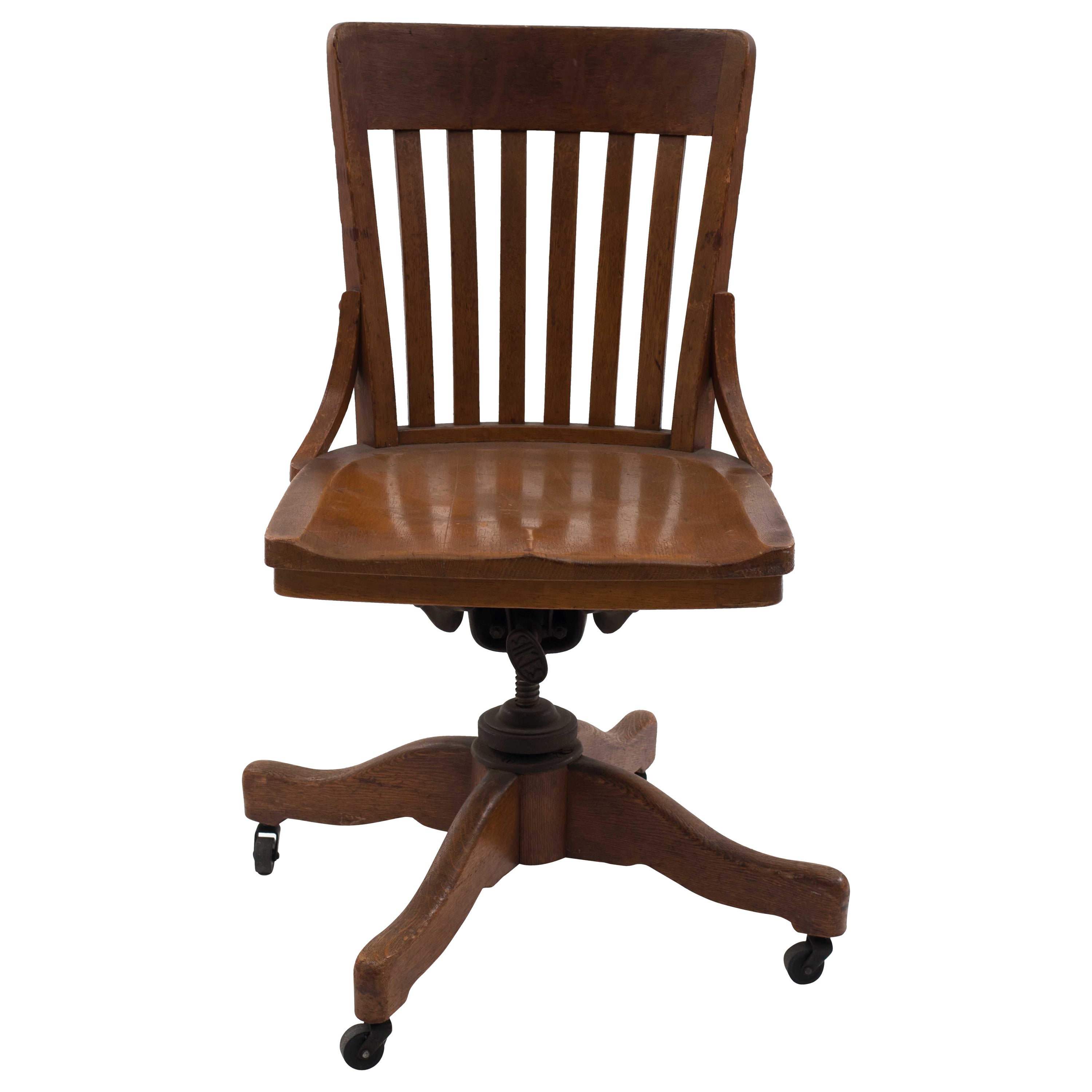 American Victorian Oak Swivel Chair