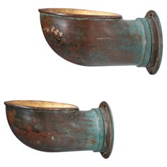 Pair of Wall Lights in Solid Bronze with 1960's Nice Patina F041