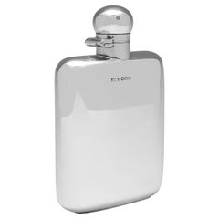 Stylish Sterling Silver Hip Flask, James Dixon & Sons, Sheffield, 1923