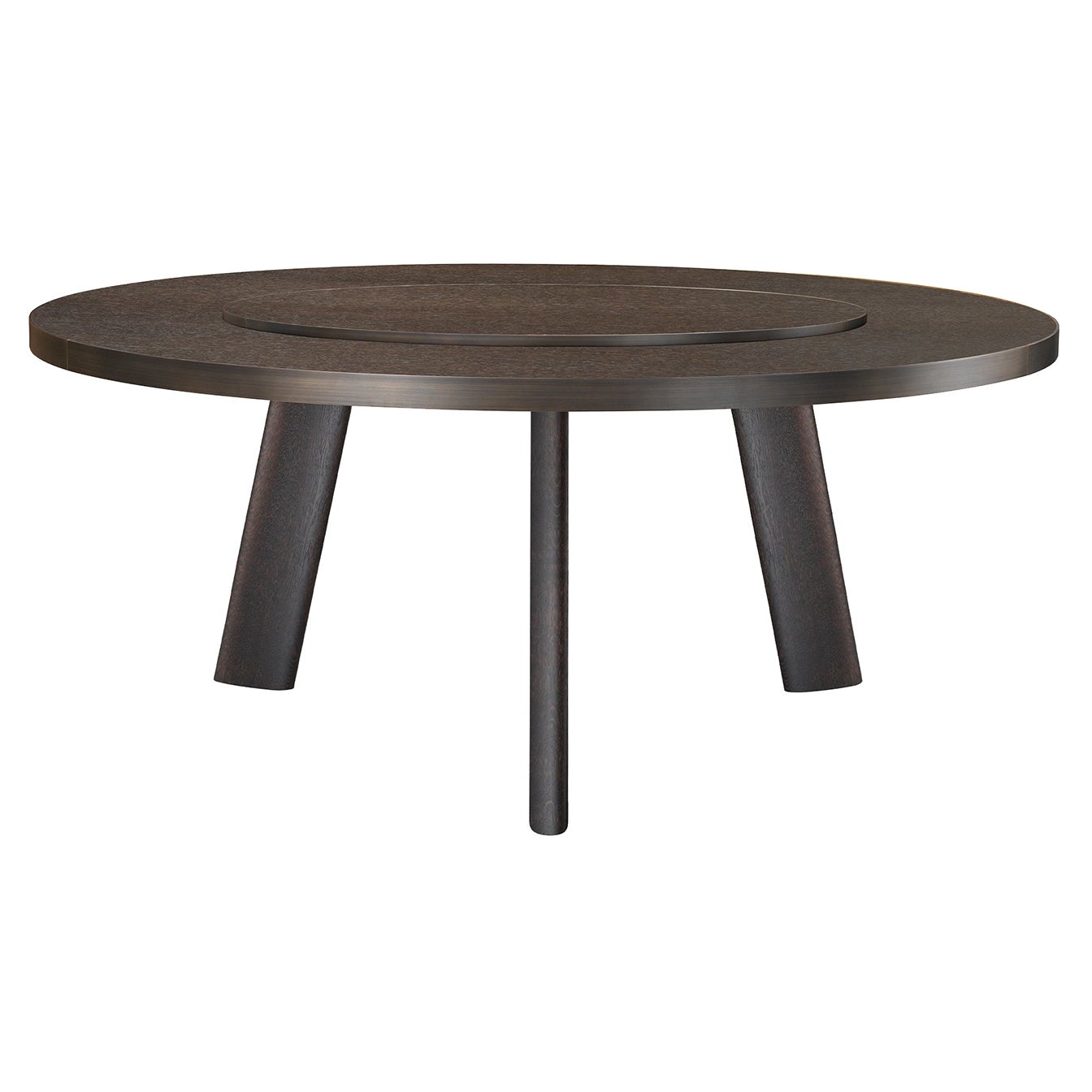 Native Round Brown Table by Stefano Giovannoni