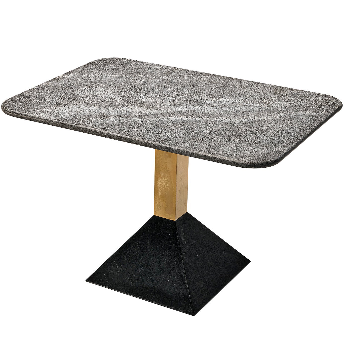 Table d'appoint italienne en métal et plateau rectangulaire en granit en vente