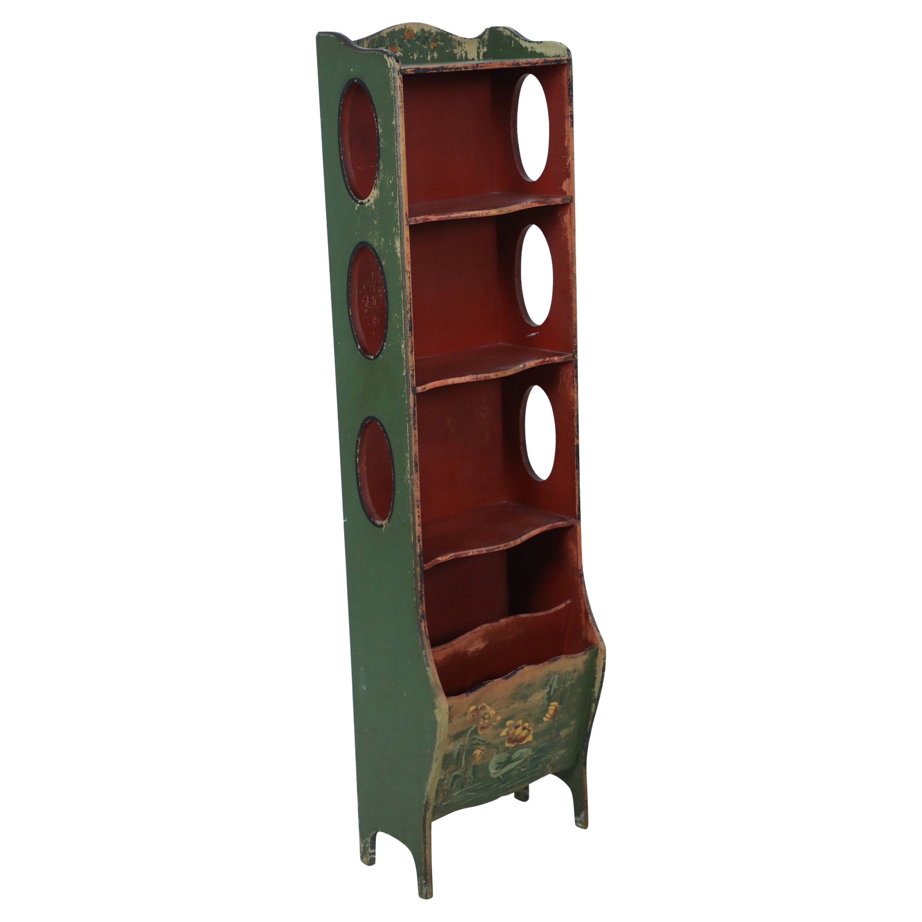 American Art Deco Style Painted Bookcase