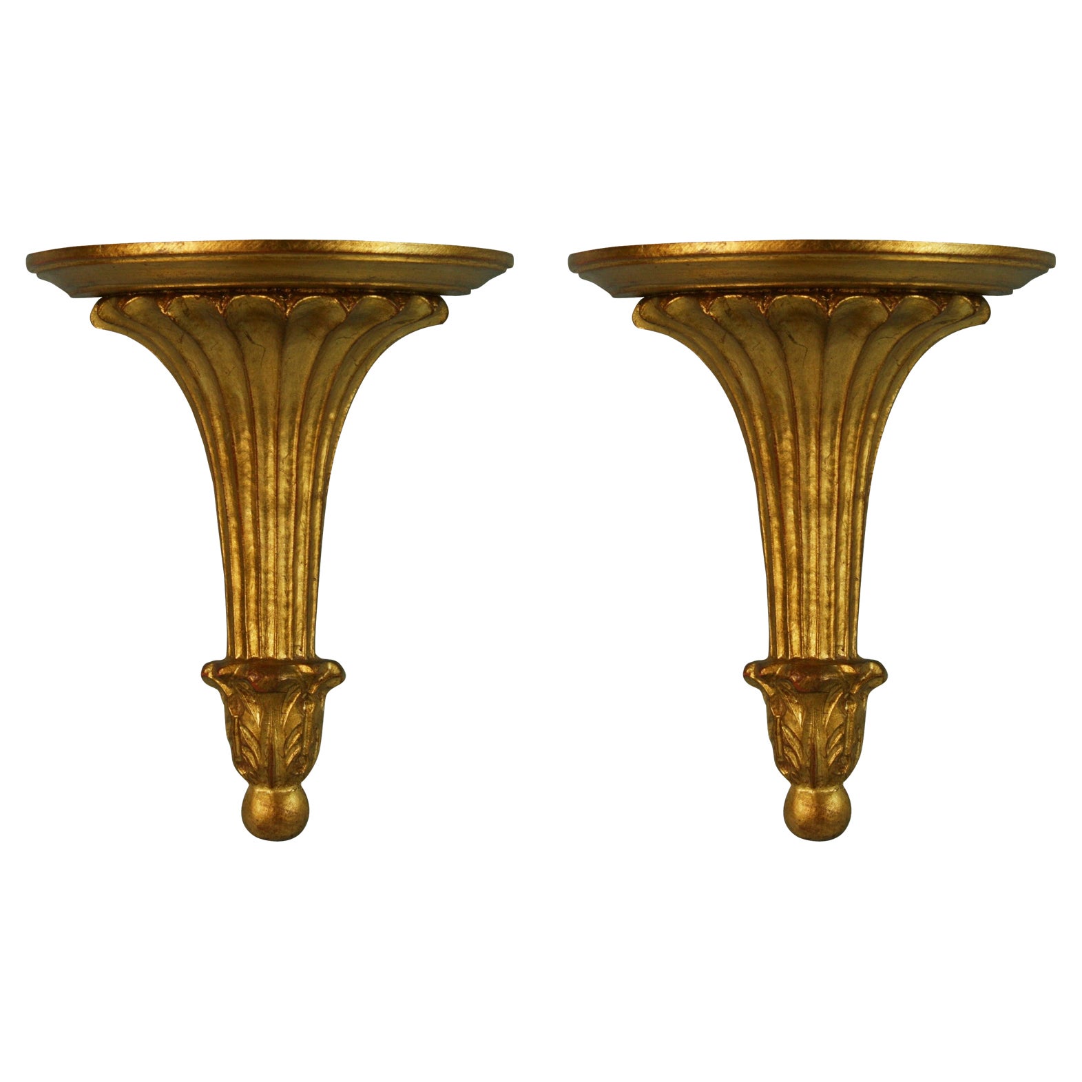 Pair Italian Gilt Wall Brackets