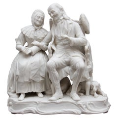 19th Century Parian Figure Group of a Dickensian Couple