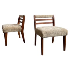Pair of Mid Century Shearling Accent Chairs