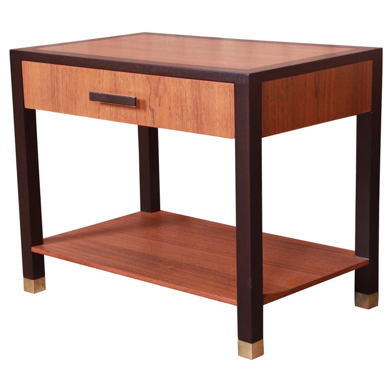 Harvey Probber nightstand in teak and mahogany, 1960s, offered by Liberty & 33rd