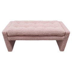 Boucle Blush Shearling Newly Upholstered Bench Settee