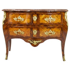 Antique 18th Century Louis XV Marquetry Commode or Sauteuse, Stamped "P.ROUSSEL"