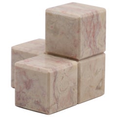 21st Century Minimalist Paperweight in Portuguese Pink Marble "Lioz"