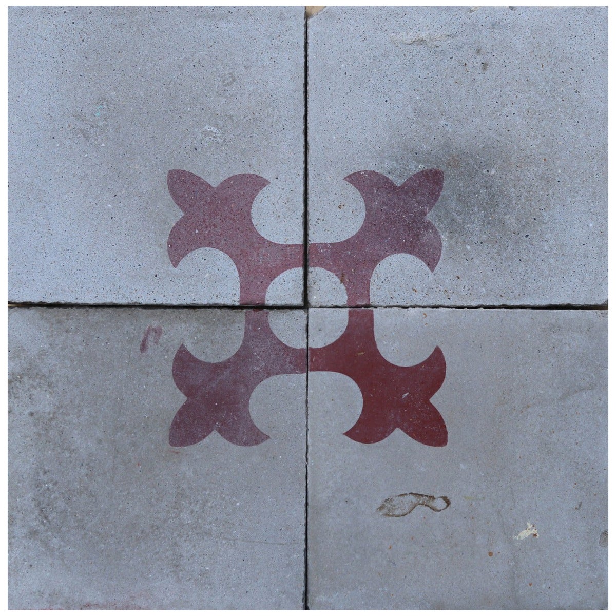 Reclaimed Encaustic Floor Tiles 1.12 m2 (12 sq ft) For Sale