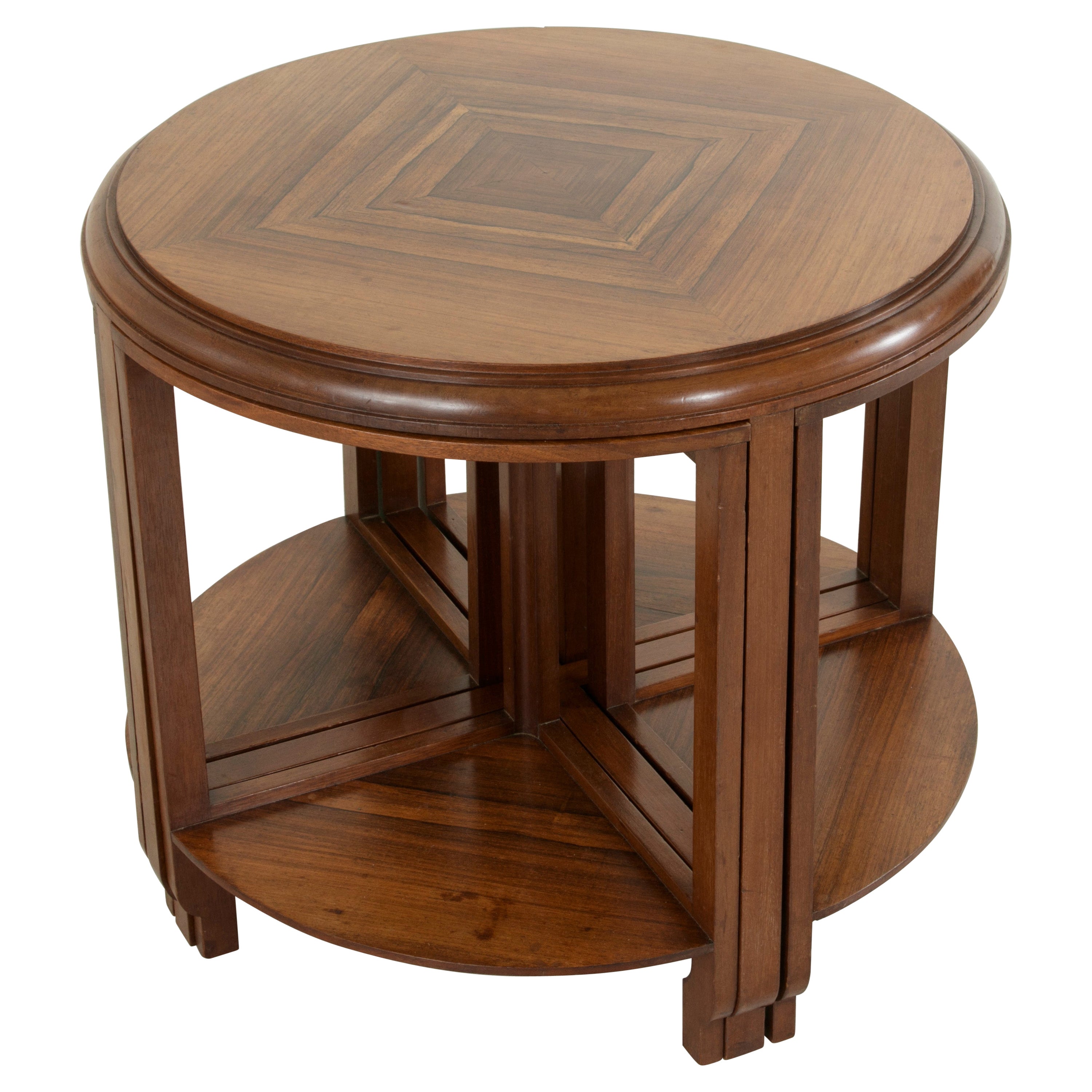 Early 20th Century French Art Deco Louis Majorelle Coffee Table, Nesting Tables For Sale