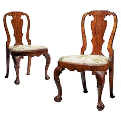 Pair of 18th Century George I Carved Walnut Chairs