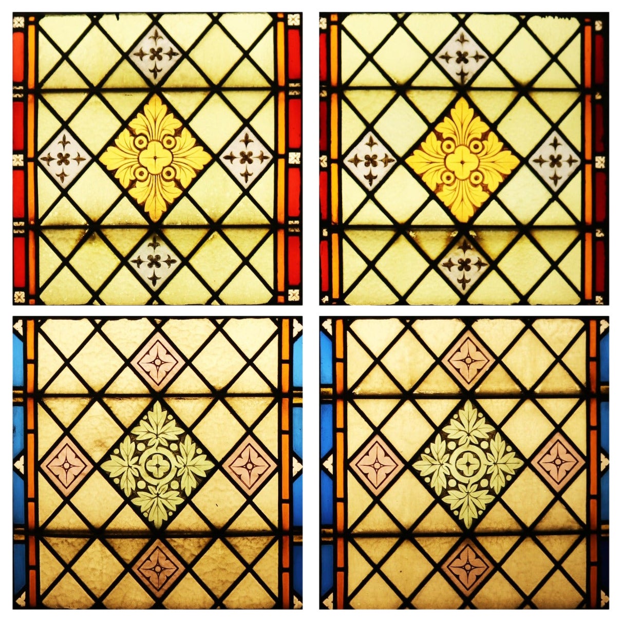 Five Reclaimed Stained Glass Windows