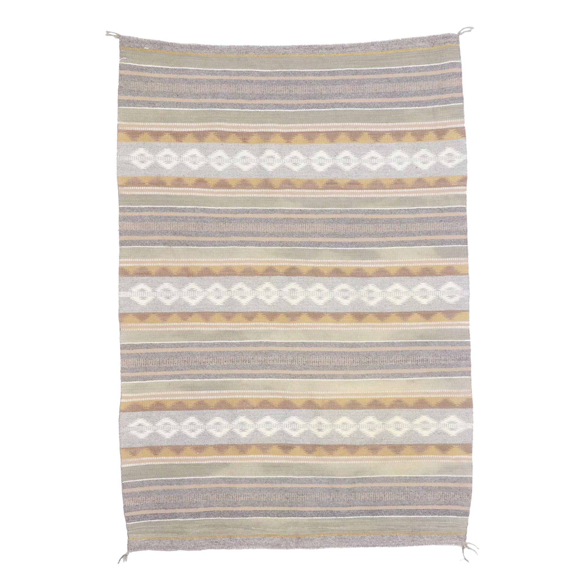 Tapis Kilim Navajo vintage avec style tribal bohème du Sud-Ouest