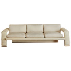 Retro White Channeled Sofa by Marzio Cecchi for Studio Most, Italy 1970's