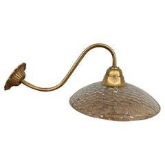 Antique English Glass and Brass Wall Light '1'
