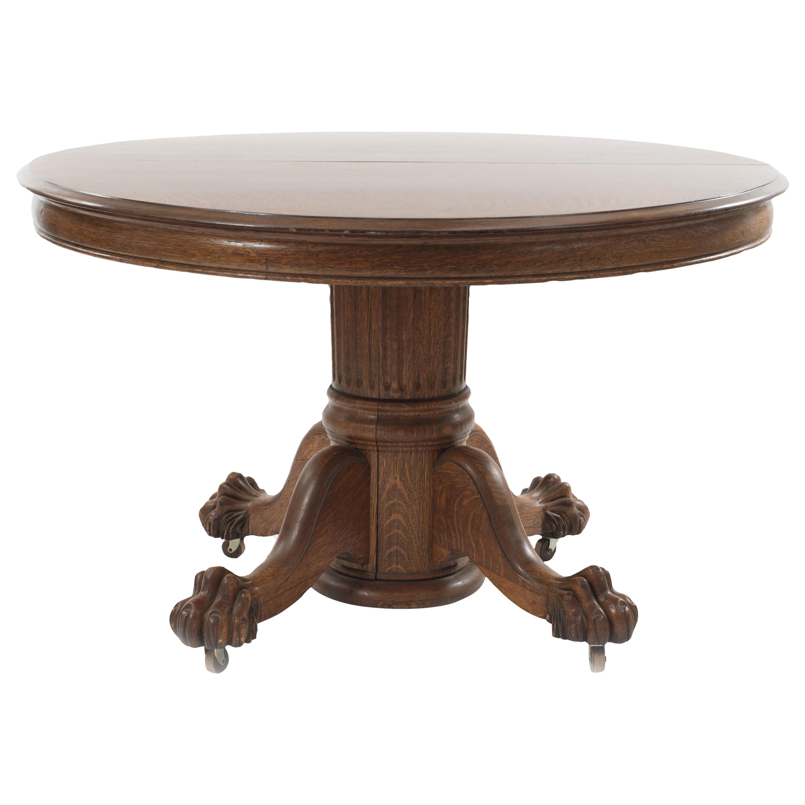 American Victorian Oak Dining Table