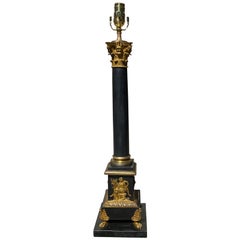 19th Century Neoclassical Bronze Mounted Tole Lamp
