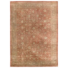 Antique Oversize Persian Terracotta Sultanabad Rug, circa 1880  17'6 x 23'9