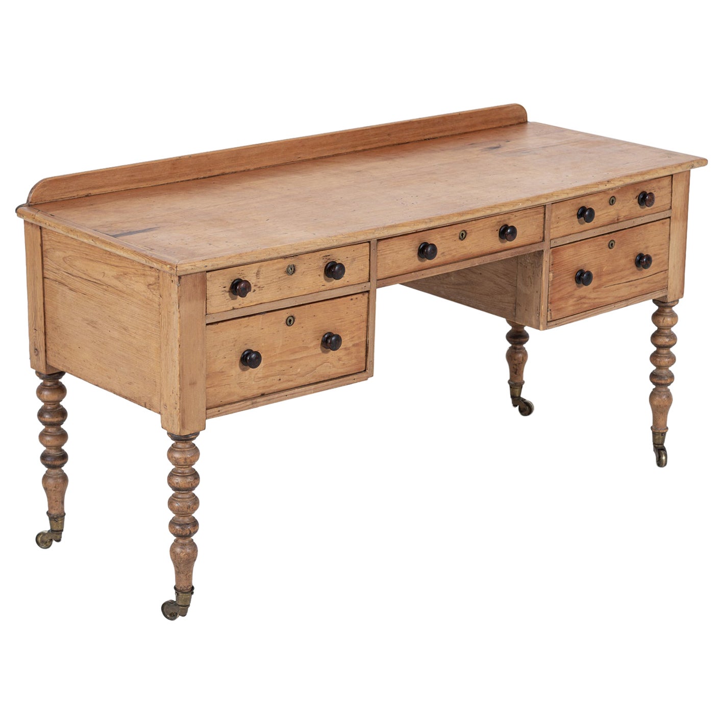 19thC English Pine Writing Table/Desk at 1stDibs