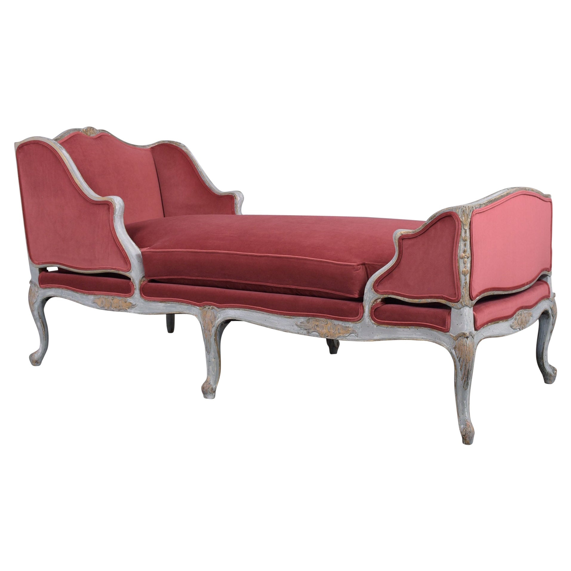 French Antique Louis XV Chaise Lounge 