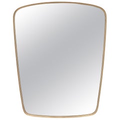 Large Mid Century Brass Wall Mirror by Münchner Zierspiegel 1950s