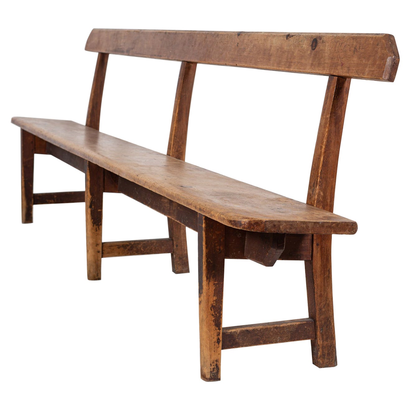 19thC Large Welsh Pine ‘Waiting Room’ Bench
