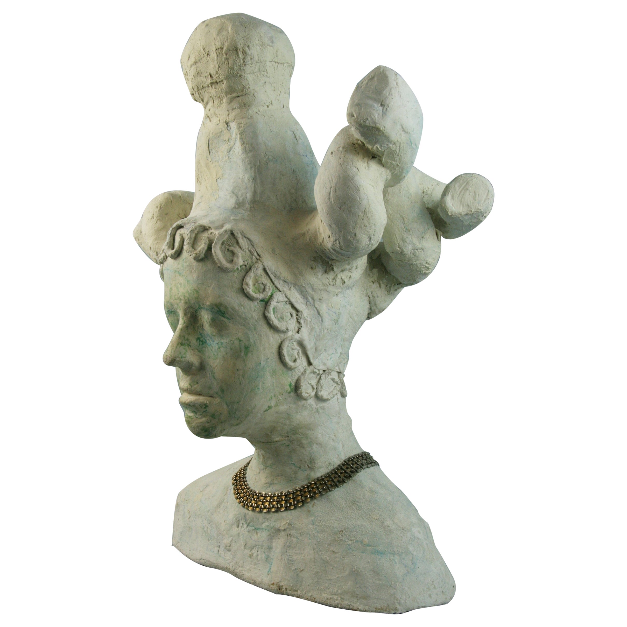 Artist Made Large  Plaster Medusa Sculpture For Sale