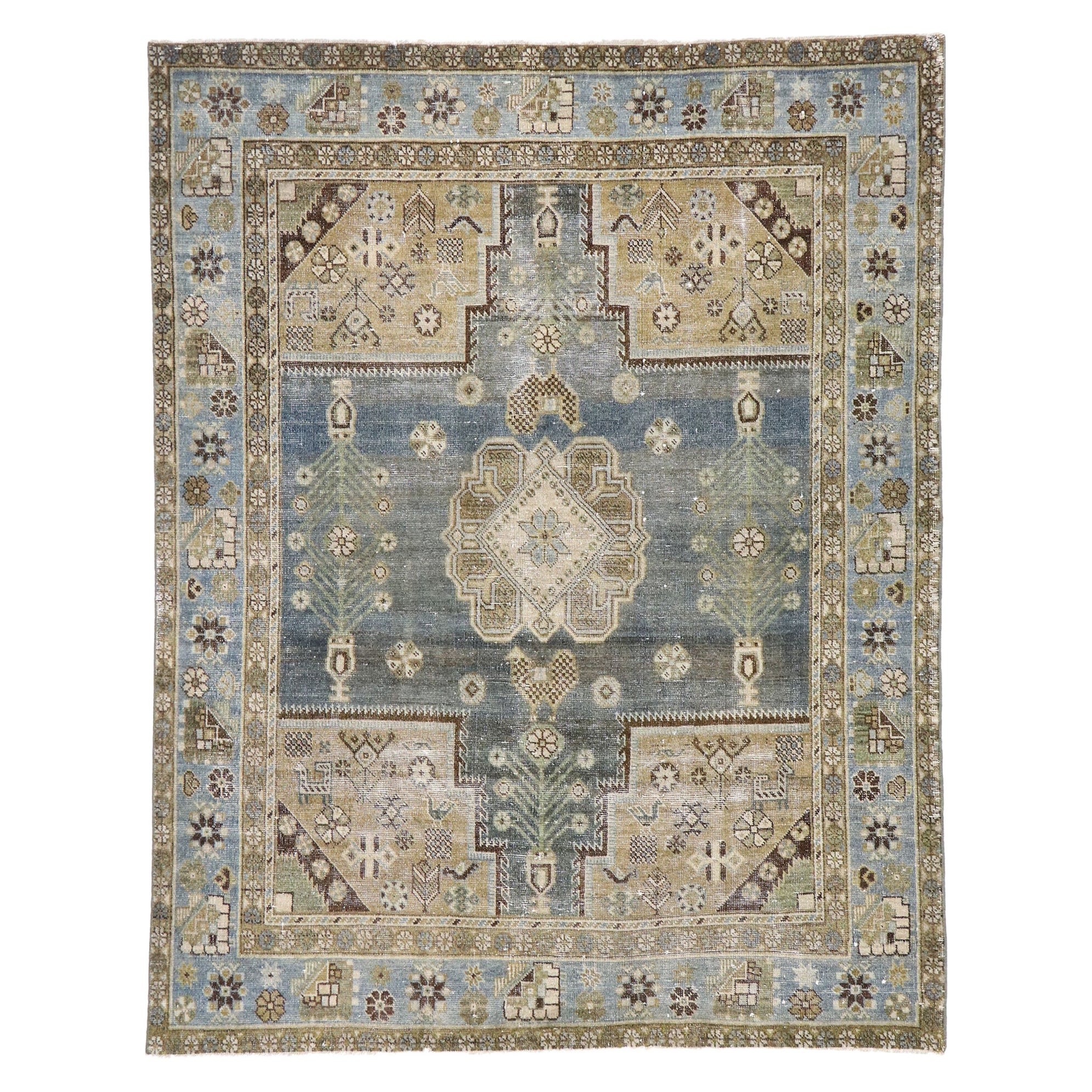 Antique Persian Afshar Rug with Modern Tribal Style For Sale