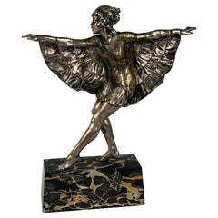 Art Deco Butterfly Dancer Sculpture by Josef Lorenzl