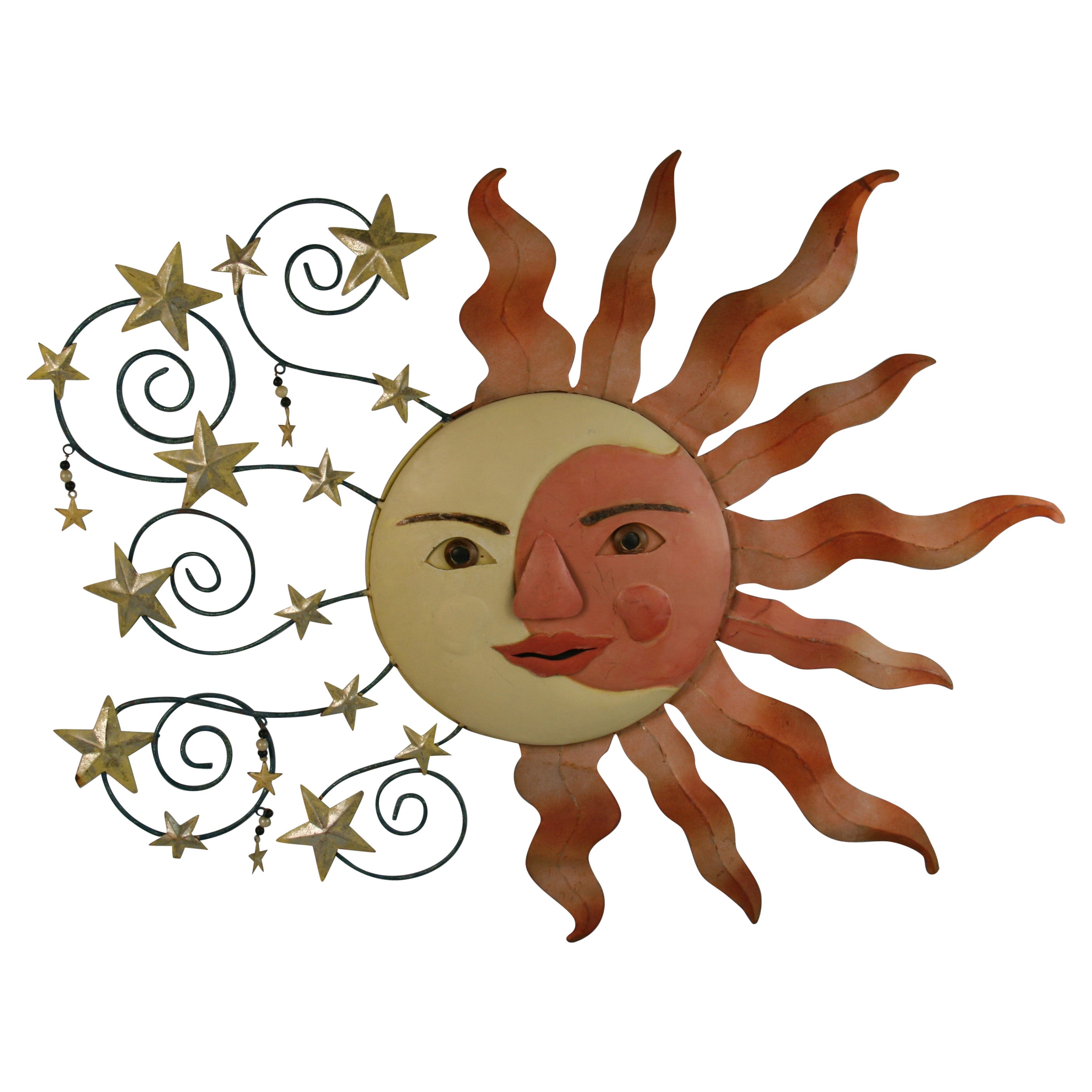 Sun Moon  and  Stars Metal Wall Sculpture