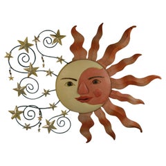 Sun Moon and Stars Metal Wall Sculpture