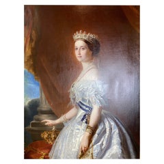 Empress Eugenie surrounded by her court ladies print by Franz Xaver  Winterhalter