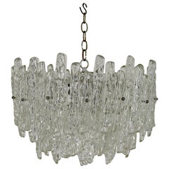 Vintage Mid-Century Modern Large Lucite Kalmar Ice Light Fixture Chandelier, 1970s