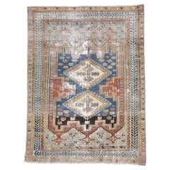 Distressed Antique Persian Shiraz Rug with Modern Rustic Tribal Style