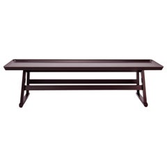 Table basse rectangulaire en bois prune foncée à gomme-laque de B&B Italia, disponible maintenant