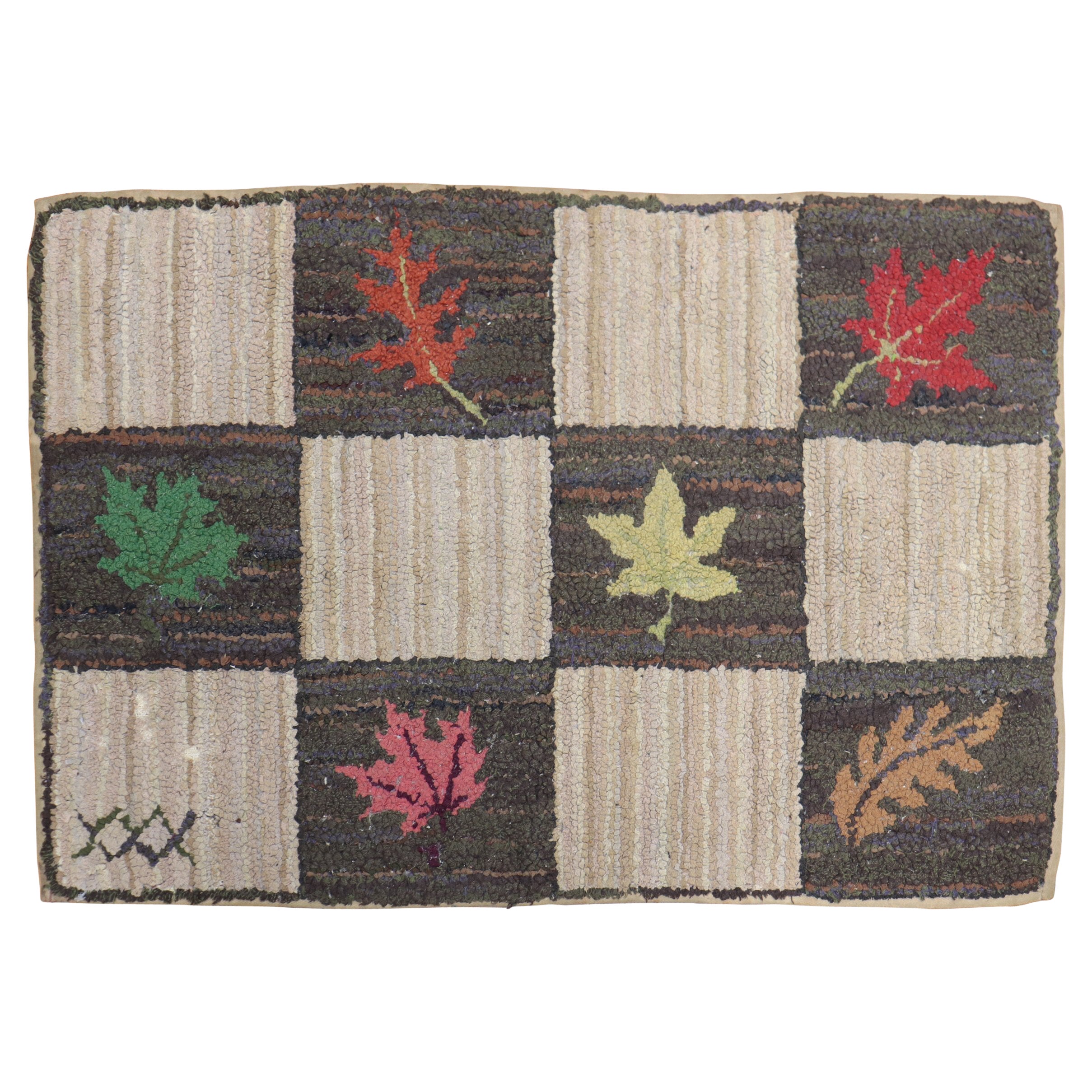 American Hooked Floral Rug