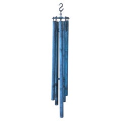 Vintage Extra Long Patinated Bronze Wind Chimes in the Style of Walter Lamb