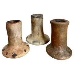 Rustic Ceramic Candleholders from Mexico, Circa 1970's
