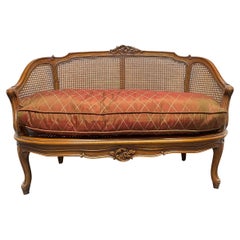 French Antique Style Cane Loveseat