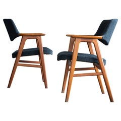 Erik Kirkegaard for Høng Pair of Desk or Side Chairs in Teak and Leather, 1960s