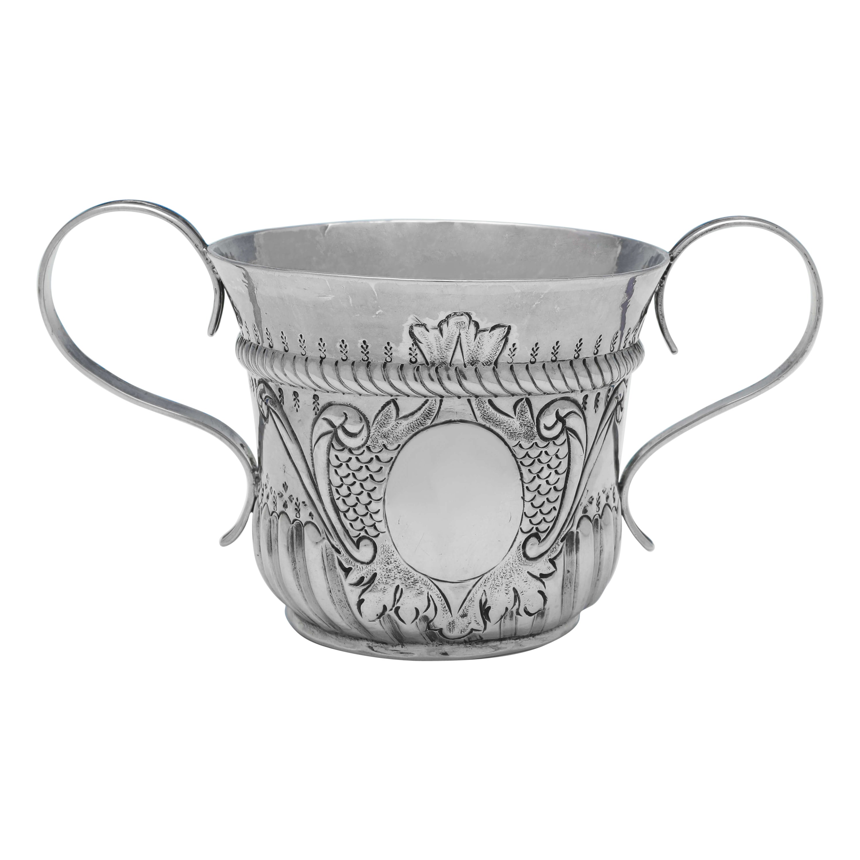 Porringer en argent sterling ancien George II, Londres 1733, Écharpe Gabriel en vente