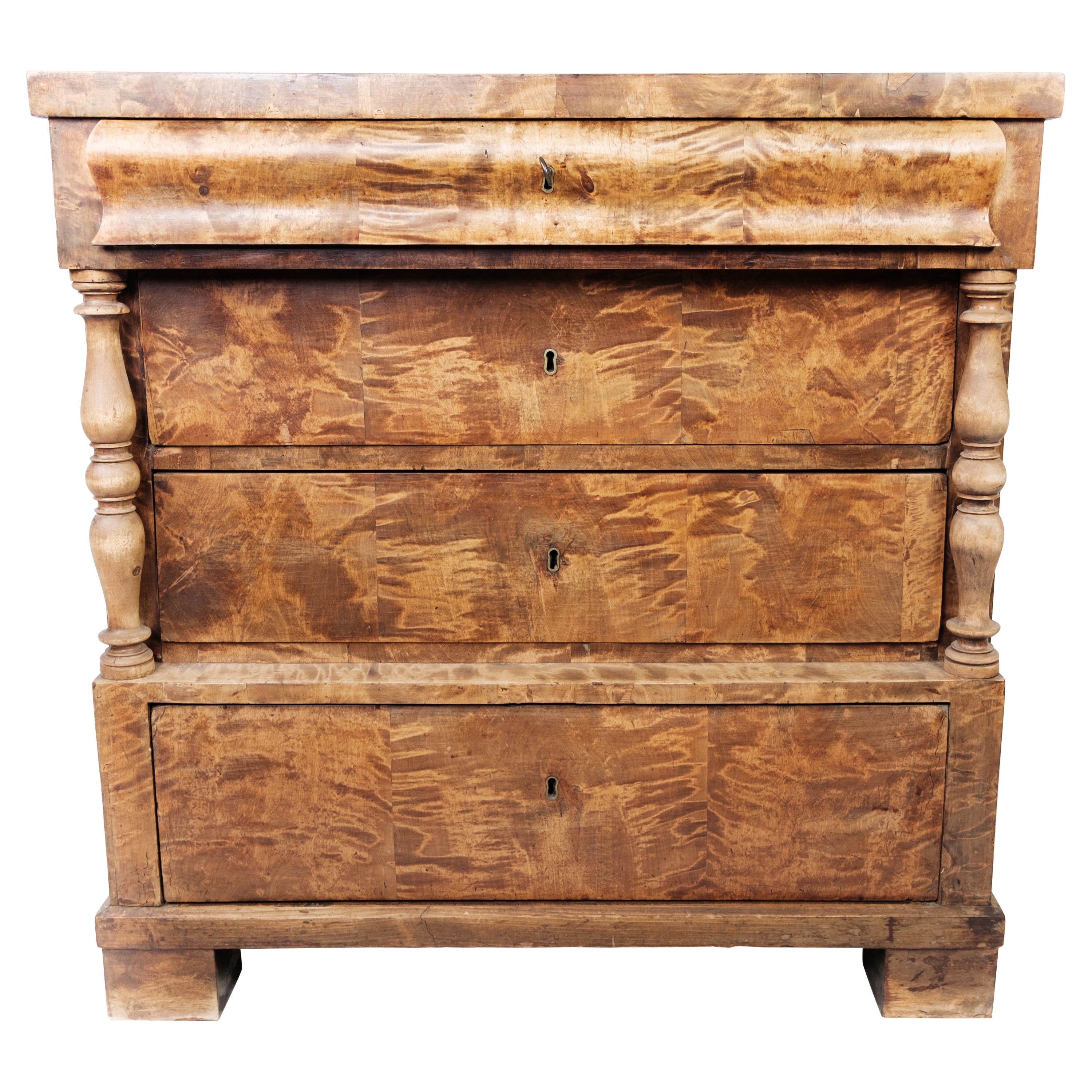 Late Empire Chest of Drawers of Birch Wood from around the 1840s