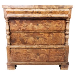 Late Empire Chest of Drawers of Birch Wood from around the 1840s