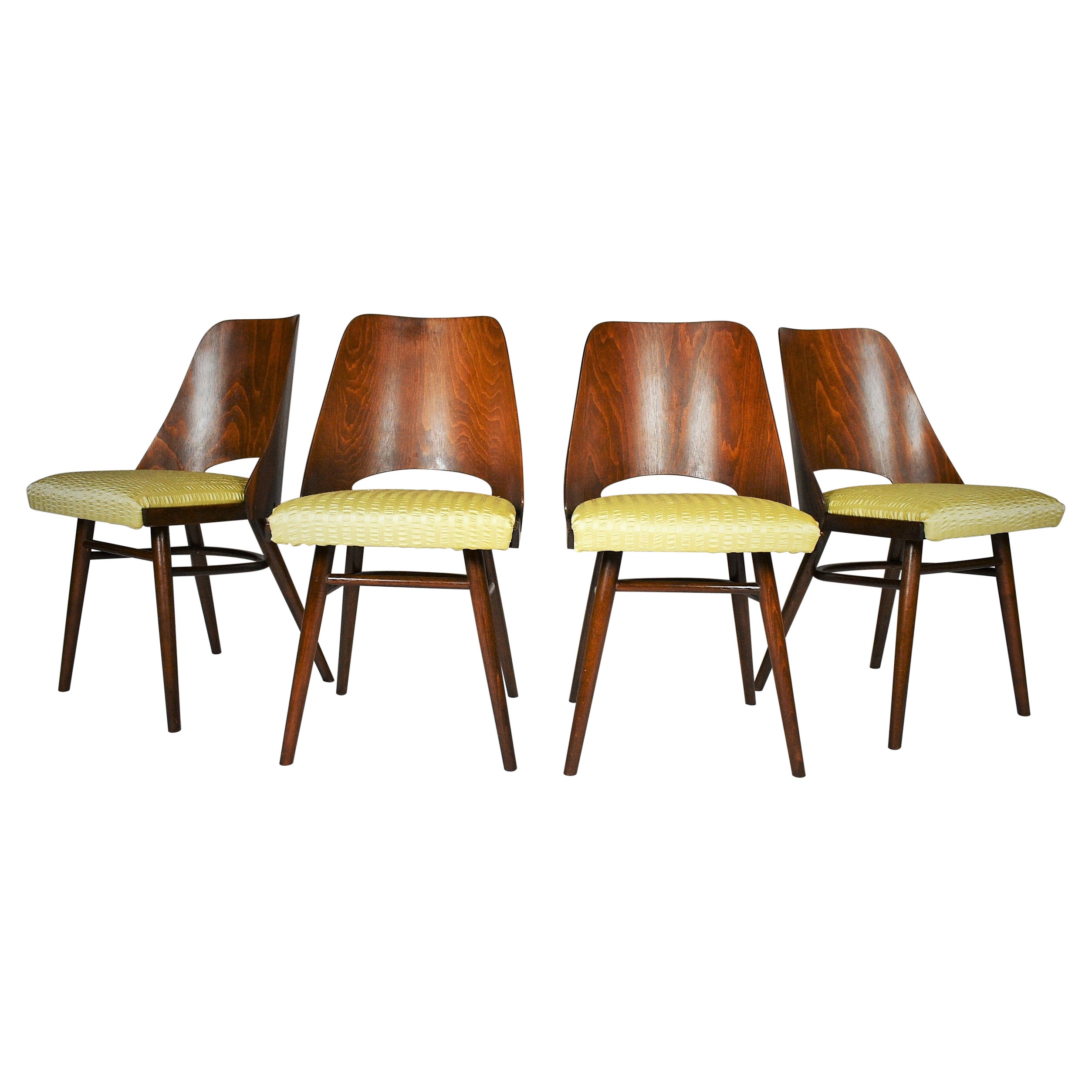 Set of Four Dining Chairs, Ton, Designed by Oswald Haerdtl, 1950s, Expo 58