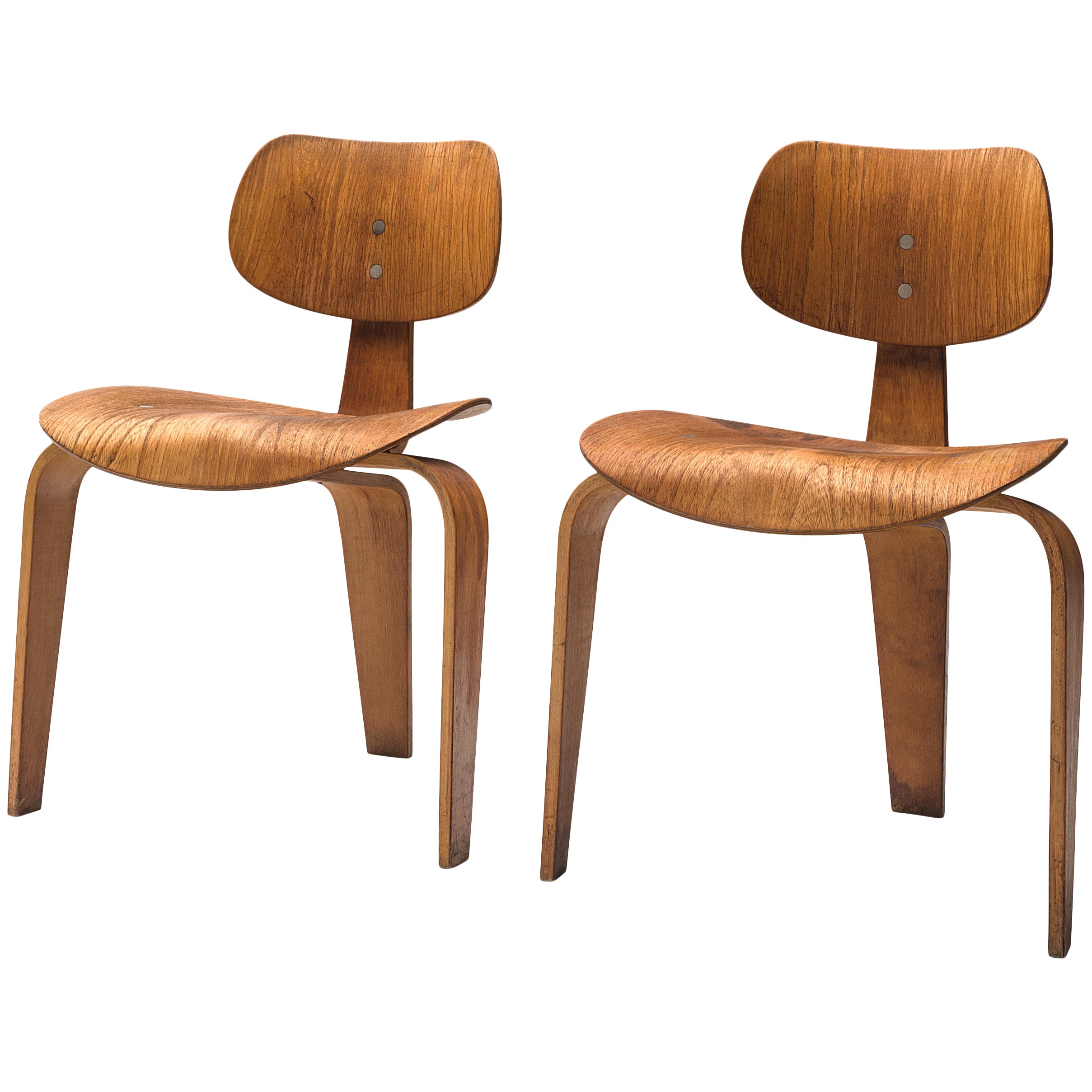 Egon Eiermann for Wilde + Spieth Pair of 'SE 42' Chairs in Plywood