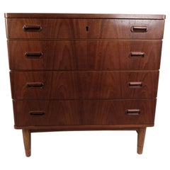 Chest of Drawers in Teak with Four Drawers, of Danish Design from the 1960s