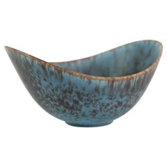 Ceramic Bowl with Blue and Brown Glace by the Artist Gunnar Nylund for Rørstrand