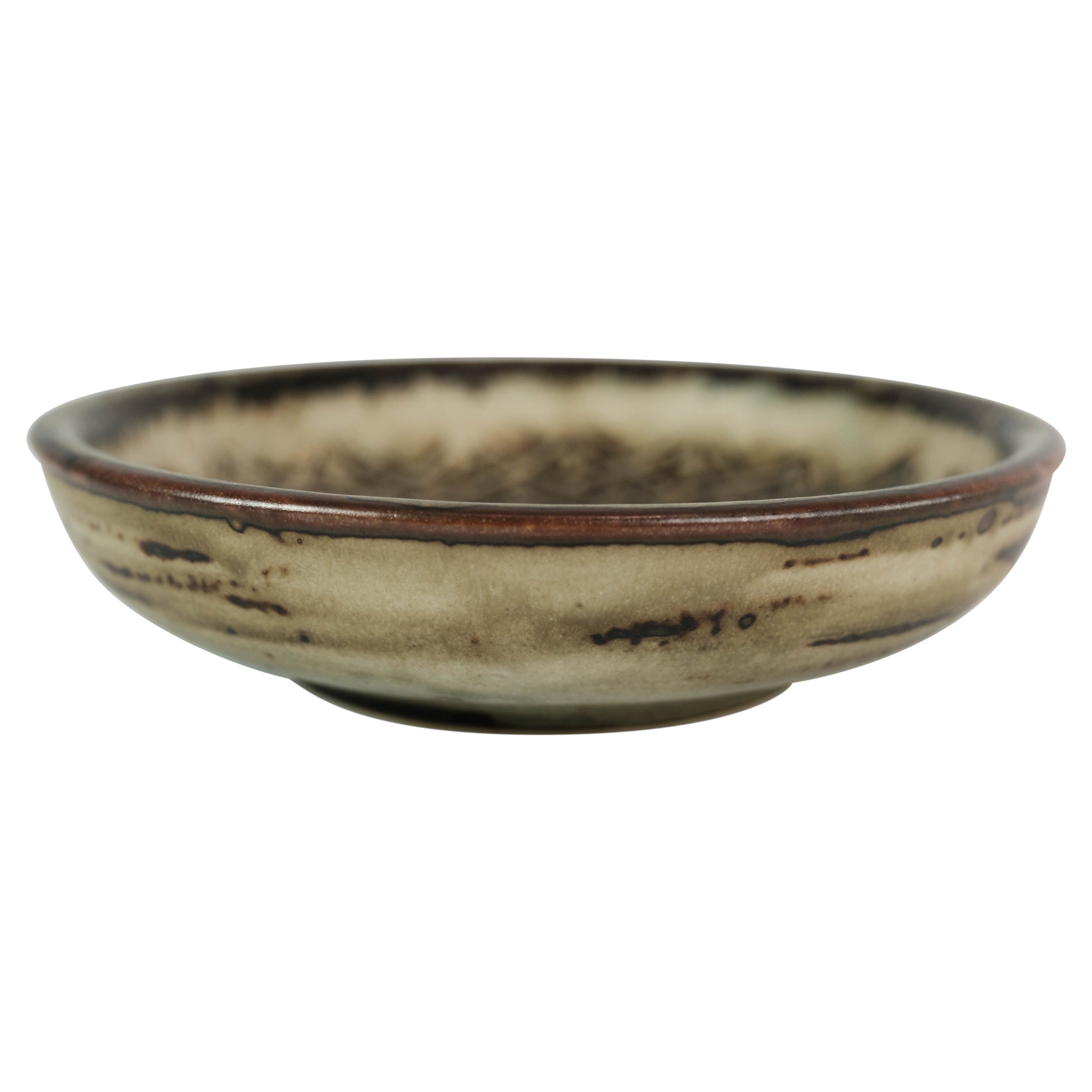 Stoneware Bowl In Brown Colors No. 21567 By Gerd Bøgelund From 1960s